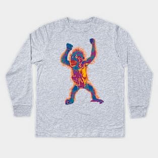 Pop Art Baby Orangutan Kids Long Sleeve T-Shirt